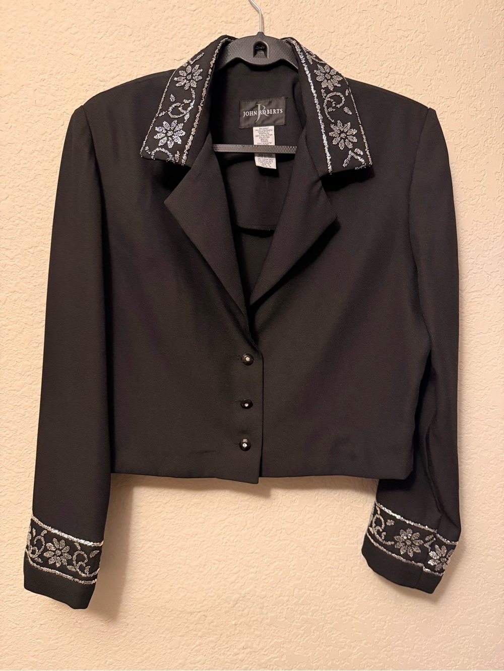 John Roberts 90’s Vintage Cropped Shiny Detail Blazer size 14 (L)